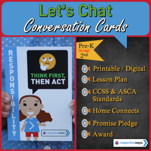 social emotional learning | distance learning | think first, then act conversation cards | elementary school