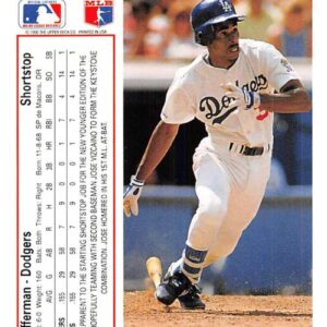 1991 Upper Deck #356 Jose Offerman NM-MT Los Angeles Dodgers Baseball Los Angeles Dodgers