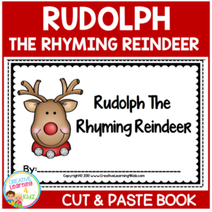rudolph the rhyming reindeer christmas cut & paste book