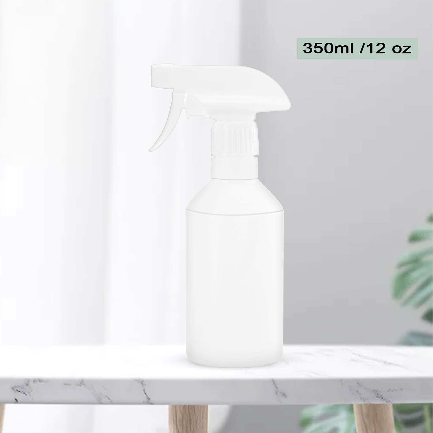 KEYDAOMLER Spray Bottle 12 oz (350 ml), Leak Proof Squirt Bottle, 3 Ways Adjustable Nozzle, Refillable Empty Spray Bottle for Cleaning, Cats, Hair, Plants, 2-Pack