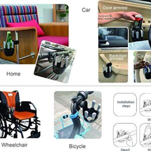 Stroller Cup Holder with Flexible Grips and Newly Designed Adjustable Straps, Universal, 360 Degrees Rotation, Multi-Functional 2020-Model