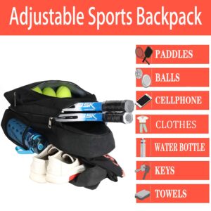 ACOSEN Tennis Bag Tennis Backpack - Large Tennis Bags for Women and Men to Hold Tennis Racket,Pickleball Paddles, Badminton Racquet, Squash Racquet,Balls and Other Accessories (Black)