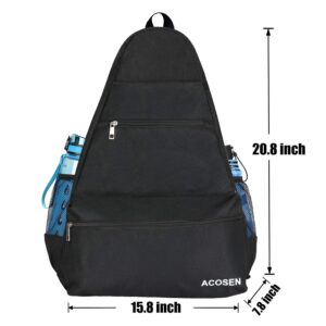 ACOSEN Tennis Bag Tennis Backpack - Large Tennis Bags for Women and Men to Hold Tennis Racket,Pickleball Paddles, Badminton Racquet, Squash Racquet,Balls and Other Accessories (Black)