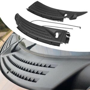 ecotric pair front cowl panel grille vents windshield wiper set w/seals compatible with 2009-2014 ford f150 replace # bl3z15022a68a & bl3z15022a69a passenger driver side