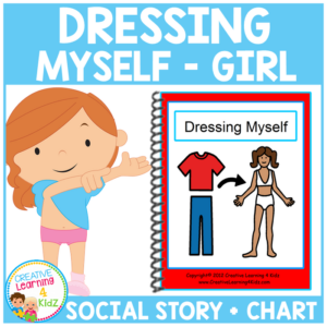 dressing myself (girl) social storybook + chart