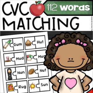 cvc word families phonics matching puzzles activity