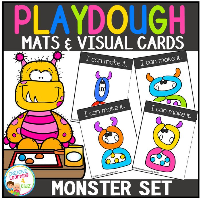 Playdough Mats & Visual Cards: Monster