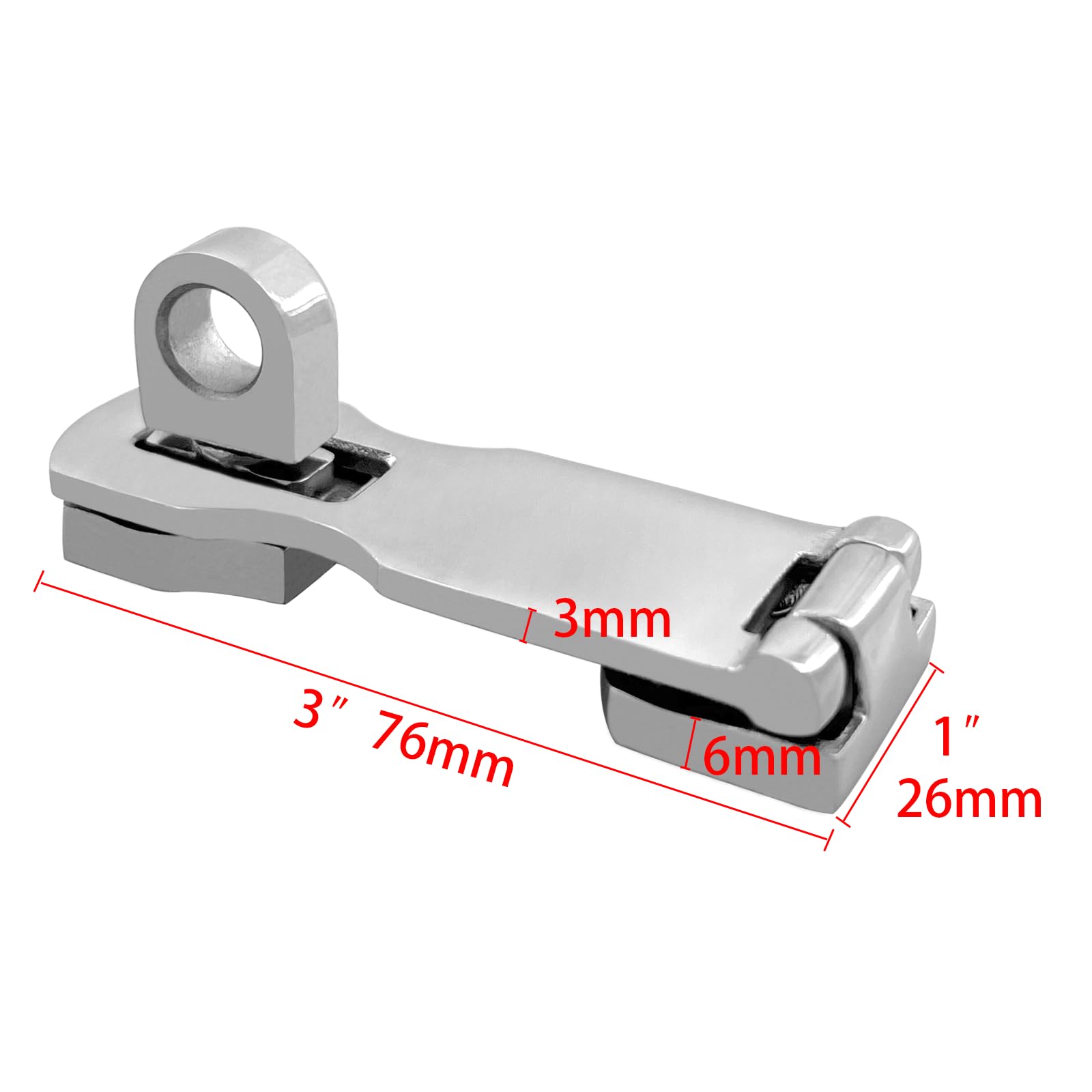 ISURE MARINE Grade Stainless Steel 3" Heavy Duty Door Hasp with Turning Padlock Eye Mount with Screws