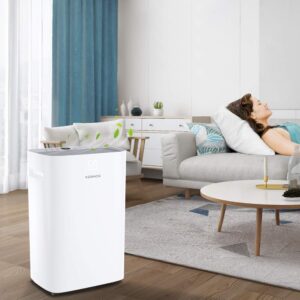 Kesnos 4500 Sq. Ft Dehumidifier for Home with Drain Hose -Ideal for Basements, Bedrooms, Bathrooms, Laundry Rooms -with Intelligent Control Panel, Front Display, 24 Hr Timer and 0.66 Gallon Water Tank