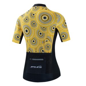 JPOJPO Cycling Jersey Women Bicycle Clothing Pro Team Summer Short Sleeve MTB Bike Shirt Top Yellow