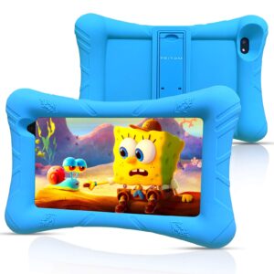 pritom kids tablet, 32 gb rom, quad core processor, hd ips display, wifi 7 inch android tablet, kid-proof with kids tablet case