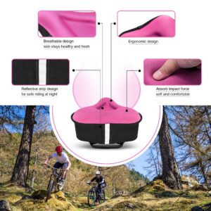 ANZOME Bike Seat Cushion, Extra Soft Wide Gel Bike Seats Cover for Men Women Comfort Fits Bicycle Cushions of Exercise Bikes Spin Stationary Cruiser Bicycles Indoor Cycling(Waterproof Case Included)