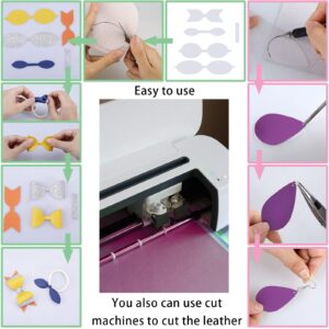 PartyFun 36pcs Leather Earring Making Kit, Including 36pcs 6 Styles of Faux A5 Leather Sheets, 2pcs Templates, Tools for Earrings Craft Making Supplies