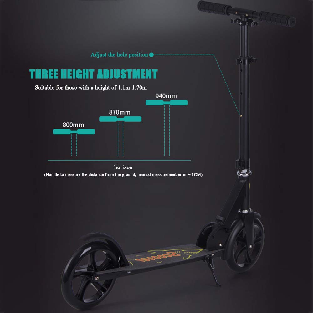 WRRAC-Trampolines Sport Pro Adult City Scooter Big Two Wheel Commuter 1 Click Rapid Folding Adult's Kick/Push Scooter | Foldable Frame | 2-Wheels & Dual Suspension | City Commuter Freestyle