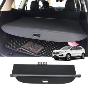 powerty compatible with cargo cover ford edge 2023 2015-2022 rear retractable trunk shade shield luggage tonneau cover black no gap