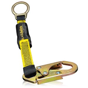 kwiksafety - charlotte, nc - dolphin dorsal [1 pack] 18" d-ring extender [easy hookup] ansi tested osha compliant harness extension lanyard safety d ring ppe construction roofing fall arrest gear