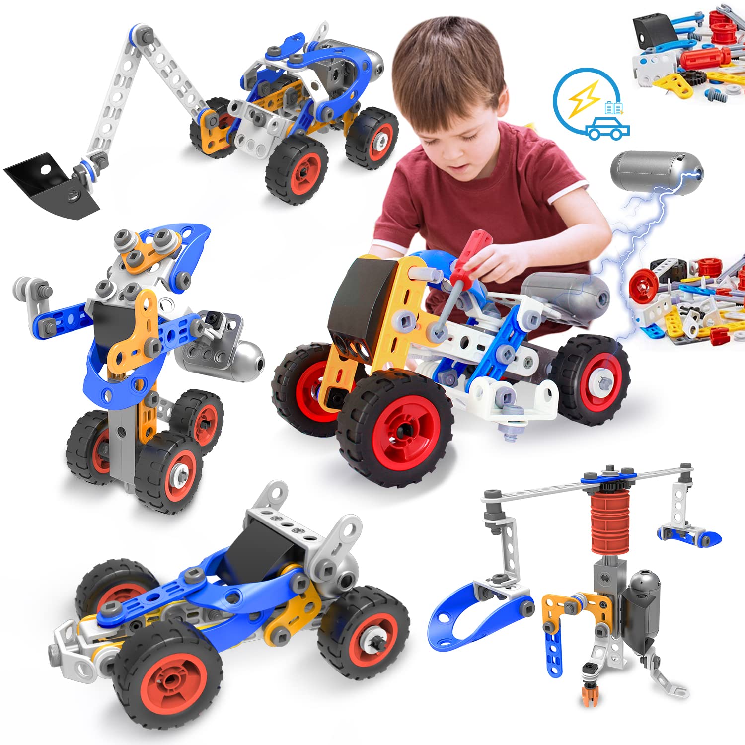 HISTOYE Building Toys for Kids Age 4-8 Erector Sets for Boys Age 6-8-12 Stem Toys for 5+ Year Old Boys Robot Building Kit for Kids DIY Building Blocks Construction Toys Gifts for 4 5 6 7 8+ Years Old