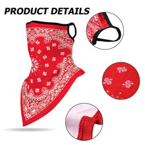 JIBIL Winter Neck Gaiters, Men's Multifunctional Breathable Bandana Headwear Ear Loops Dust Sun Red Balaclava Face Scarf Fits for Running Cycling Hiking Fishing, 1 Piece