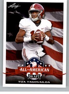 2020 leaf draft #62 tua tagovailoa rc - alabama crimson tide miami dolphins (all-american) (rc - nfl rookie football trading card)