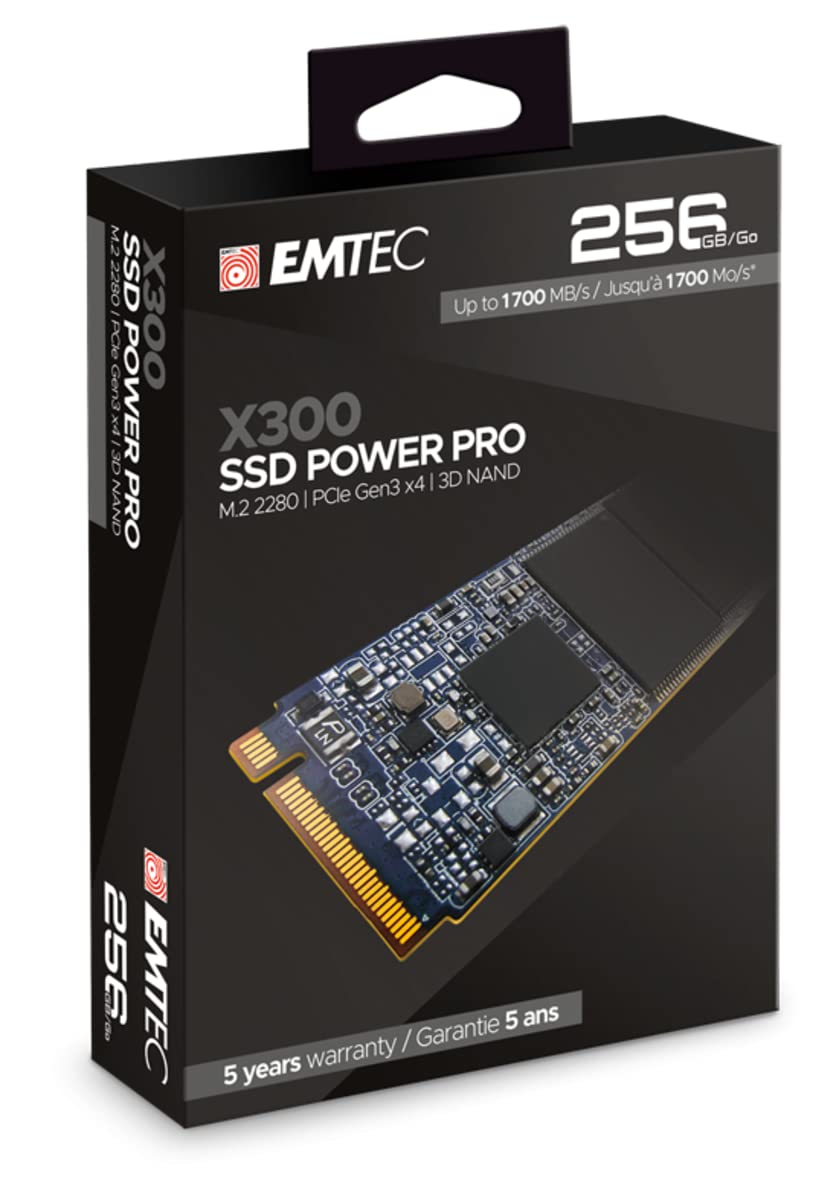 Emtec X300 Power Pro 256GB M.2 2280 PCIe Gen 3.0 x4 Internal Solid State Drive (SSD) - ECSSD256GX300