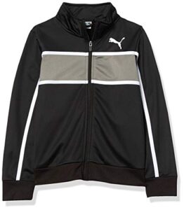 puma boys' track jacket, black, l