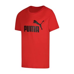 PUMA boys No. 1 Logo T-shirt T Shirt, Red, Large US