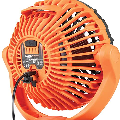 Klein Tools PJSFM1 Cordless Rechargeable Fan with USB-C Charging Cord and Multiple Mounting Options Perfect for the Jobsite