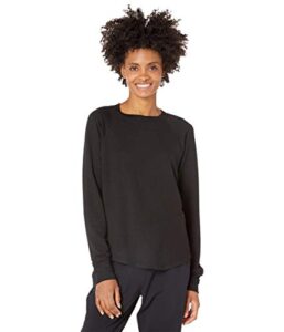 splits59 women's warm up pullover sweatshirt, black, m