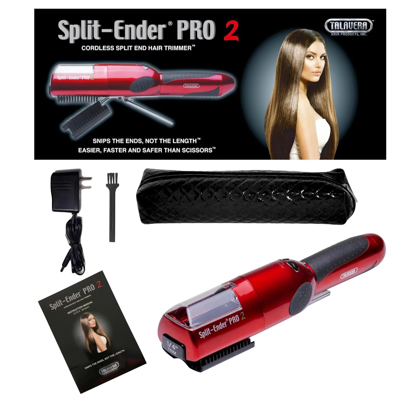 Pro 2 Automatic Easy Damaged Hair Repair Trimmer, Men & Women - Red