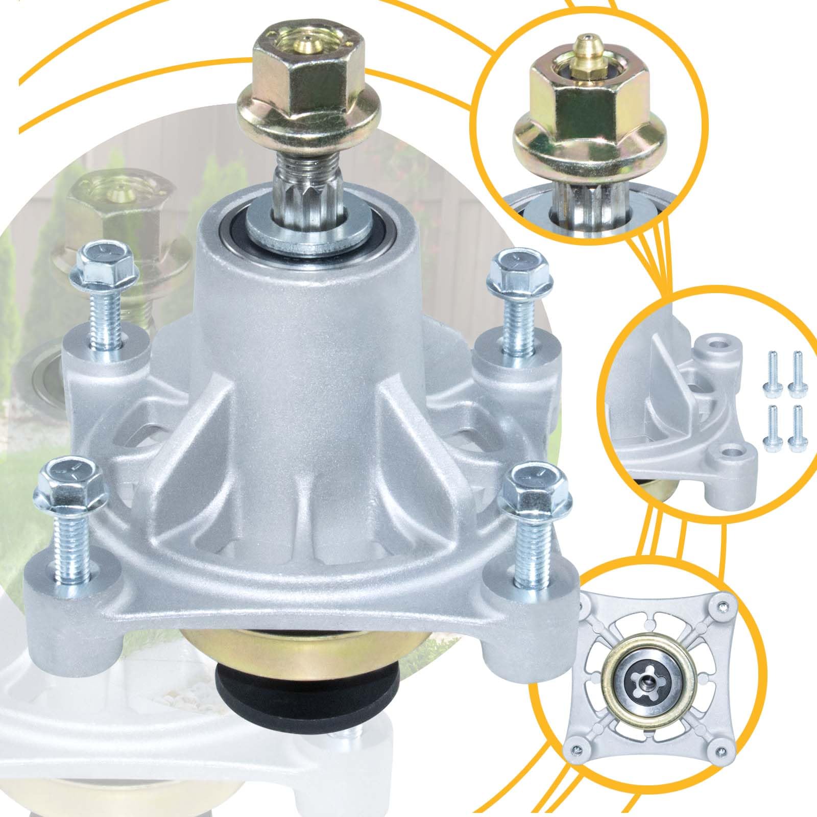 BOSFLAG 587125201 Spindle Replaces Husqvarna 587125201 Mandrel Assembly, Husqvarna 532174356, 539107515, 532174358, Craftsman 174356, 174358 for Husqvarna Z246, RZ4623, RZ5424, RZ46I Lawn Tractors