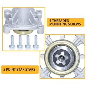 BOSFLAG 587125201 Spindle Replaces Husqvarna 587125201 Mandrel Assembly, Husqvarna 532174356, 539107515, 532174358, Craftsman 174356, 174358 for Husqvarna Z246, RZ4623, RZ5424, RZ46I Lawn Tractors