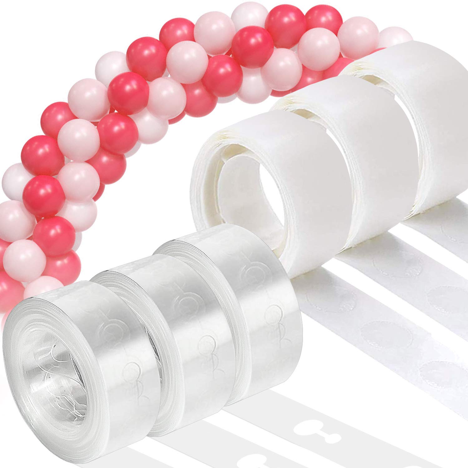 Balloon Arch kit & Balloon Garland Kit, 3 Rolls Balloon Arch Tape Strip with 3 Rolls Balloon Glue Point for Balloon Garland Strip for Birthday Wedding Baby Shower Party to Make Ballon Arch Garland