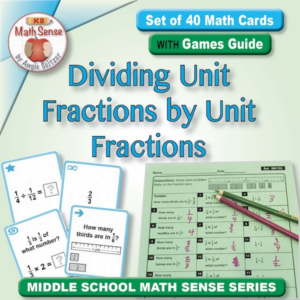 dividing unit fractions by unit fractions: 40 math cards with games guide 6n12