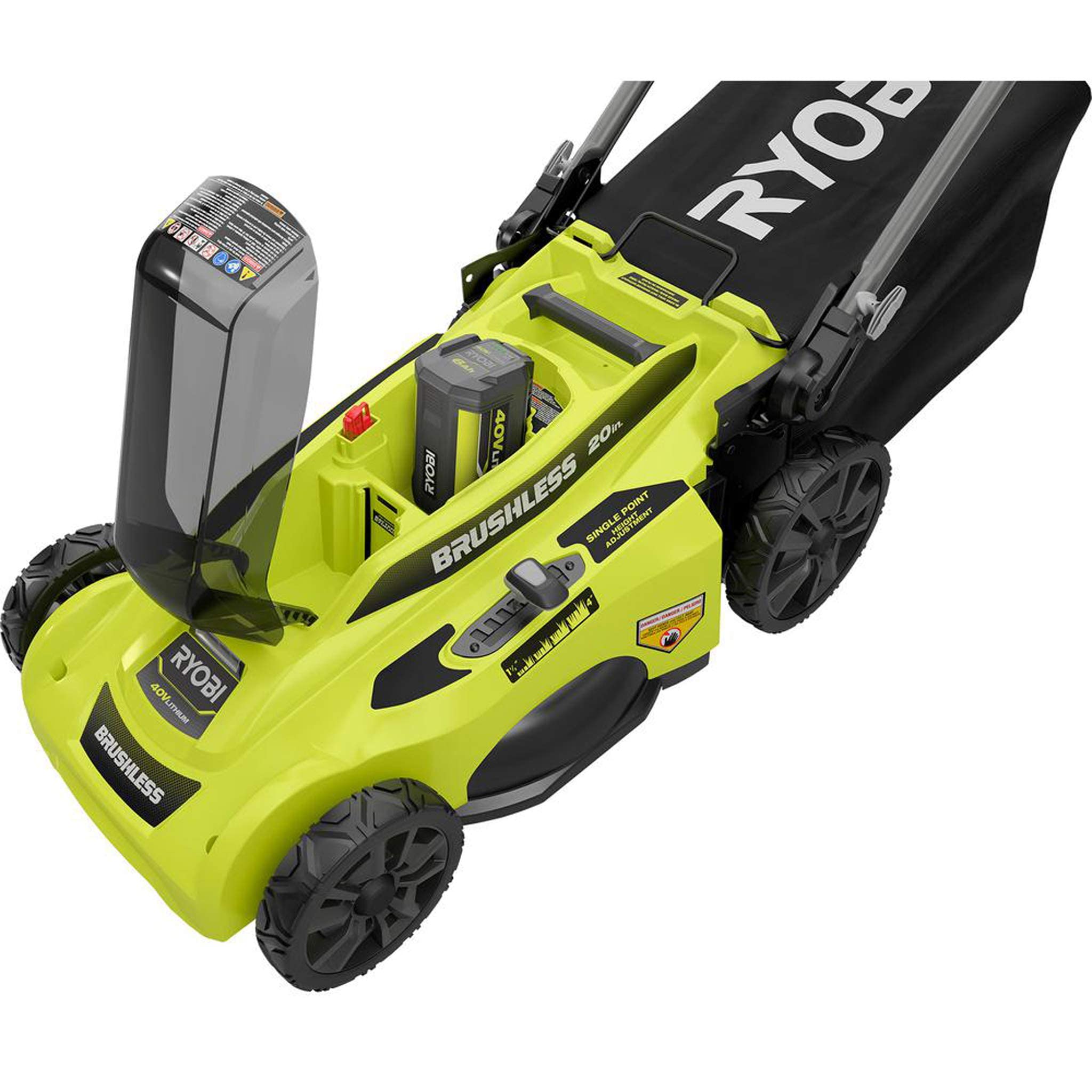 RYOBI Lawn Mower 20 in. 40-Volt Lithium-Ion Brushless Cordless Walk Behind