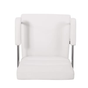 Christopher Knight Home William Modern Channel Stitched Swivel Office Lift Chair, White and Chrome