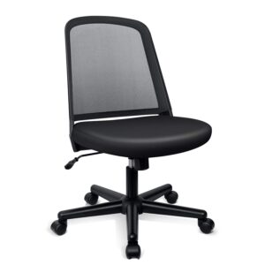 funria mid back mesh office chair adjustable ergonomic swivel executive all mesh task chair with flip up armrests lumbar support computer desk chair