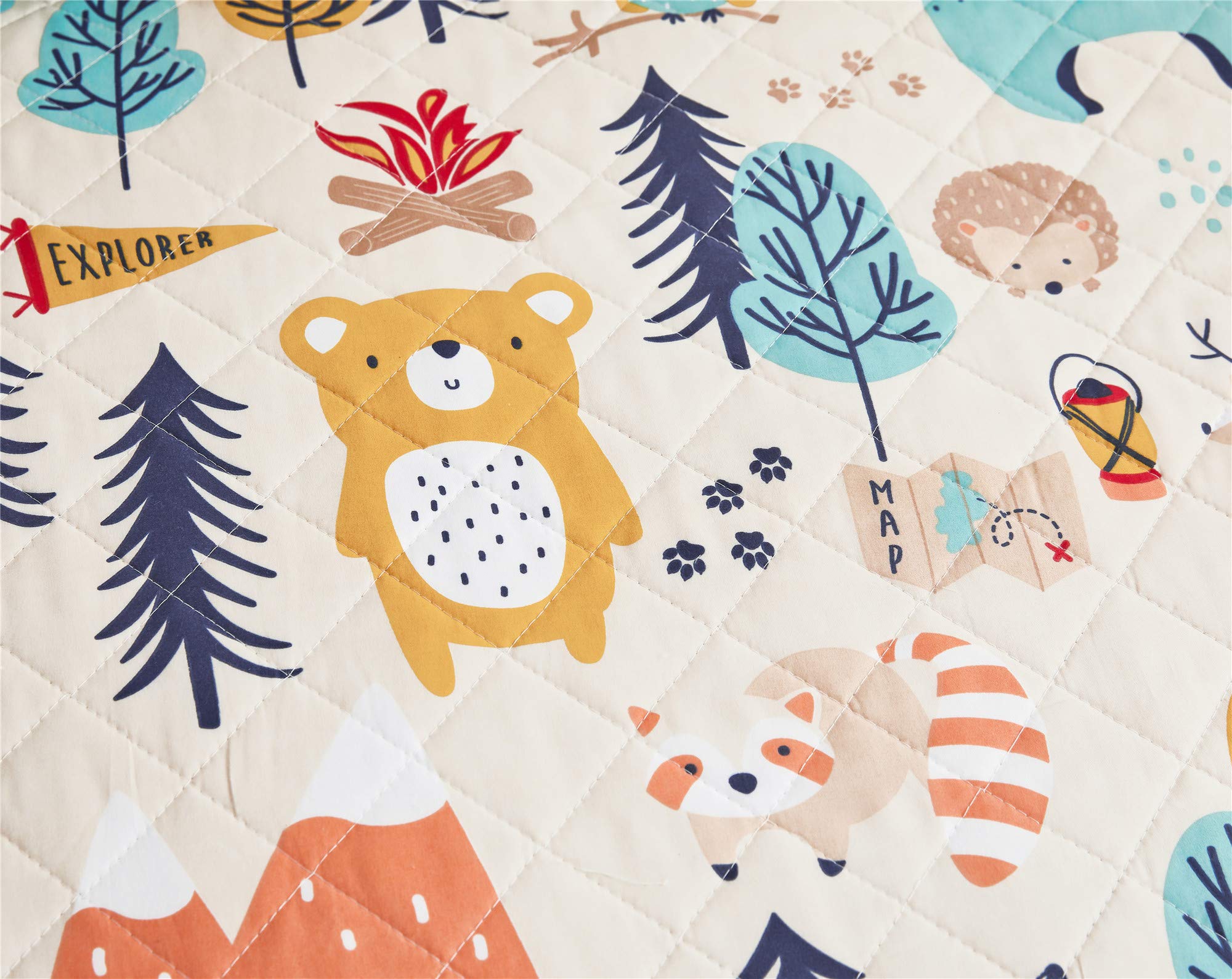 Quilt Set Twin Bedspread Coverlet Kids Twin Quilts Cartoon Bear Quilt Bedding Kids Quilt Bedspread Forest Animal Bear Print Kids Quilt Collection Home Lightweight Bedding Reversible Boys Coverlet