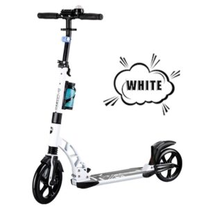 wrrac-trampolines scooter, stunt scooters 230mm enlarged wheels adult brush the street durable push scooter foldable height-adjustable double shock absorber safe design