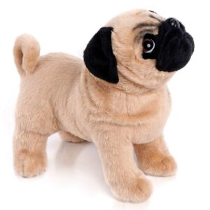 boni 12.5 inch brown pug stuffed animal, pug plush dog stuffed animals gifts for children christmas day birthday