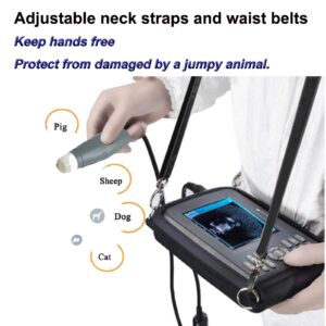 Fencia Veterinary Ultra-Sound Scanner kit Vet Ultra Sound Machine for Dog Pregnancy, Rechargeable Smart B-Ultrasound Handscan with 3.5MHz Mechanical Sector Probe for Animals Pets【US】