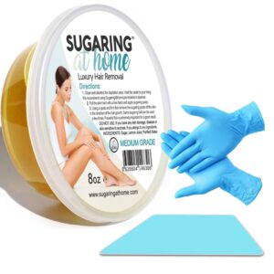 sugaring paste kit with applicator and gloves set. sugar waxing at home