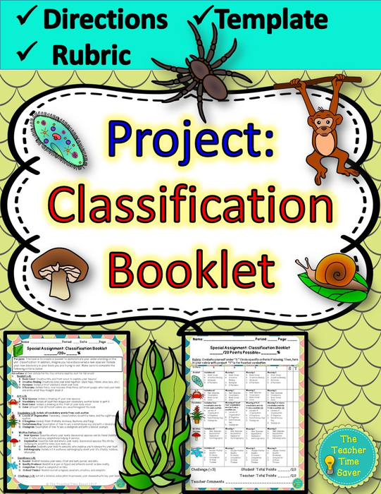 Classification Booklet Printable Project