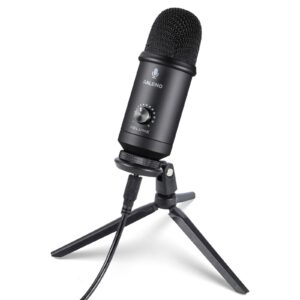 usb microphone for computer, cardioid pc-microphone, professional 78 db full metal microphone, compatible with computers, laptop, mac, good use for audio recording, skype, gaming, voice chat