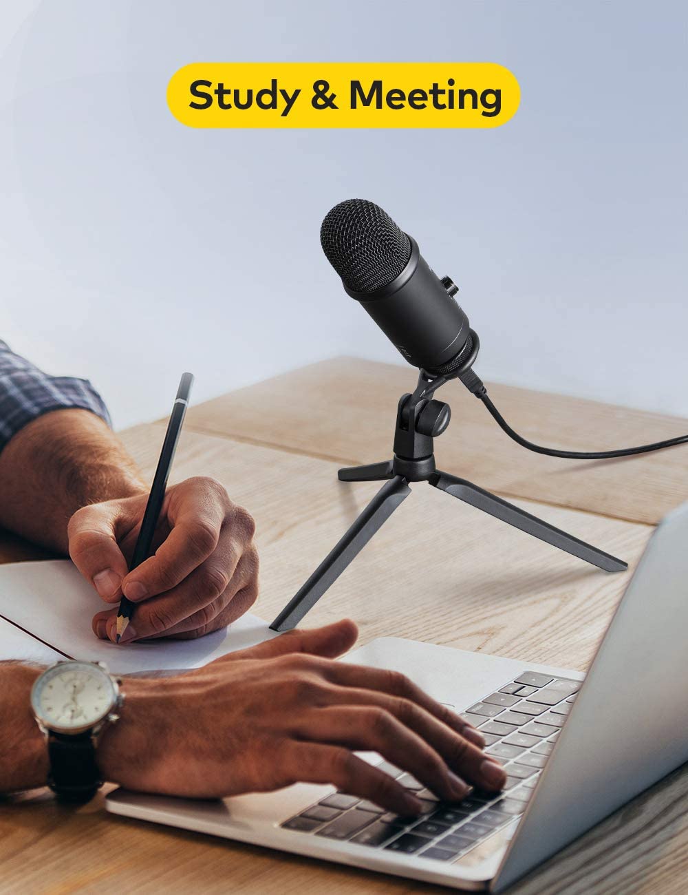 USB Microphone for Computer, Cardioid PC-Microphone, Professional 78 dB Full Metal Microphone, Compatible with Computers, Laptop, Mac, Good Use for Audio Recording, Skype, Gaming, Voice Chat