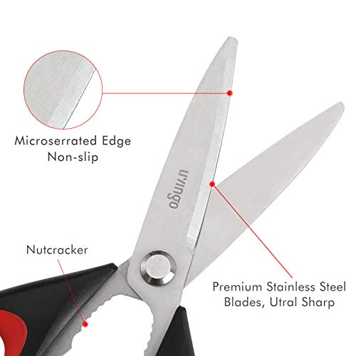 LIVINGO Kitchen Scissors Heavy Duty, 8.5 inch Dishwasher Safe Ultra Sharp Premium Heavy Duty Kitchen Shears, Multi Purpose Cooking Scissors Stainless Steel