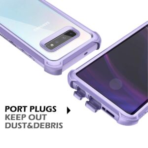 Dexnor Compatible Samsung Galaxy S10 Case 6.1 inch, Heavy Duty Protection Hard Back Defender Protector Protective Shockproof Bumper Cover Purple