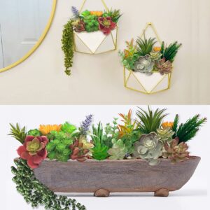 LA.PONEE 18pcs Premium Artificial Succulents Plants, Mini Fake Succulents Unpotted, Small Faux Succulent, Hanging Succulents for Home Garden Decor