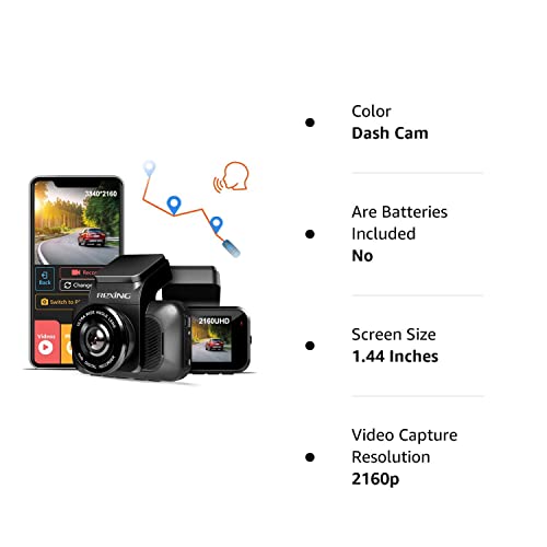 REXING V5 Dash Cam 4K Modular Capabilities 3840x2160@30fps UHD WiFi GPS Car Camera Recorder Night Vision,Loop Recording,Parking Monitor,Supercapacitor,Support 256GB Max,Voice Control (2021) (Dash Cam)