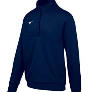 Mizuno MZ1 1/4 Zip Fleece Pullover, Navy, X-Large