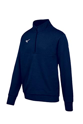 Mizuno MZ1 1/4 Zip Fleece Pullover, Navy, X-Large